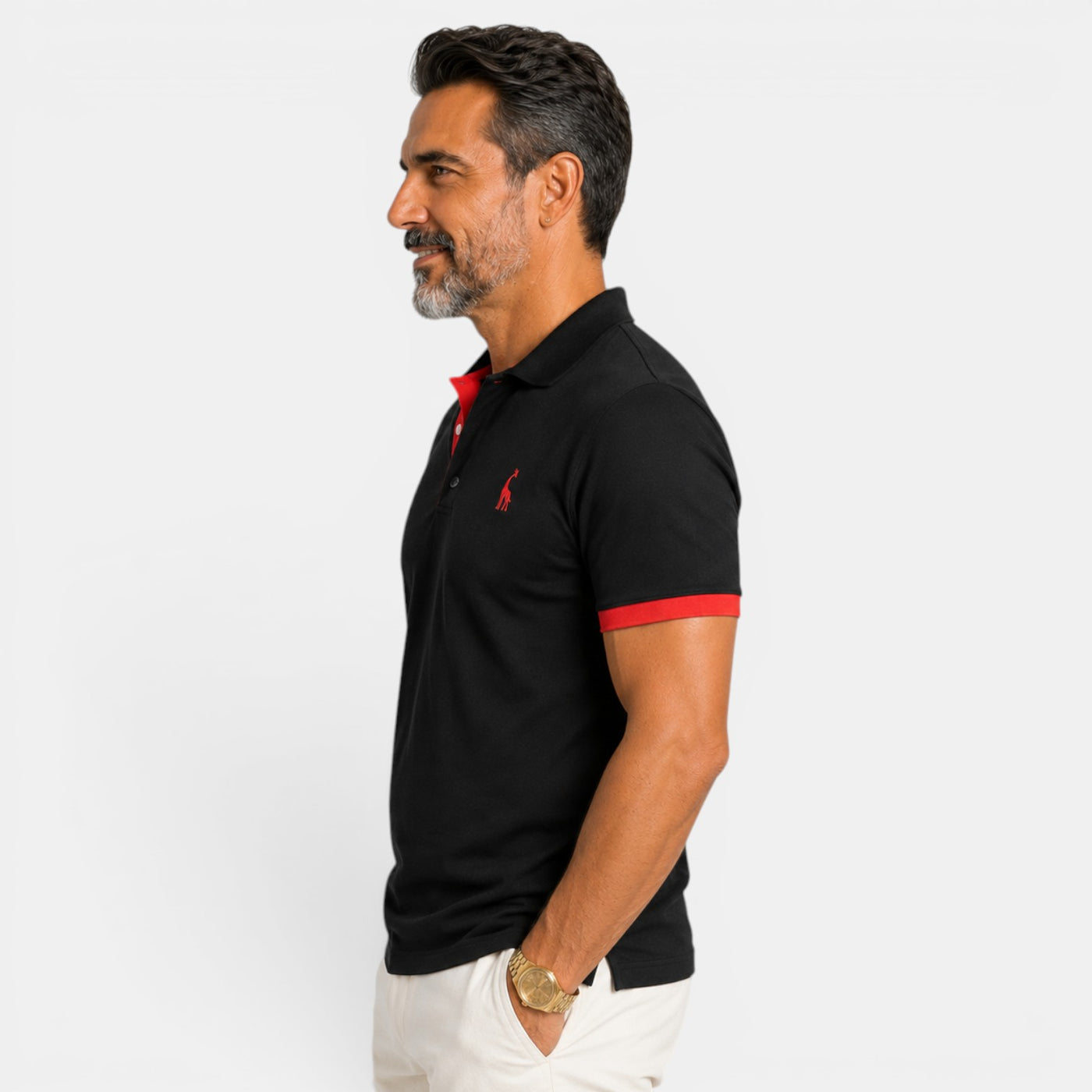 Elegant Two-Tone Men's Polo Shirt