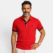 Elegant Two-Tone Men's Polo Shirt