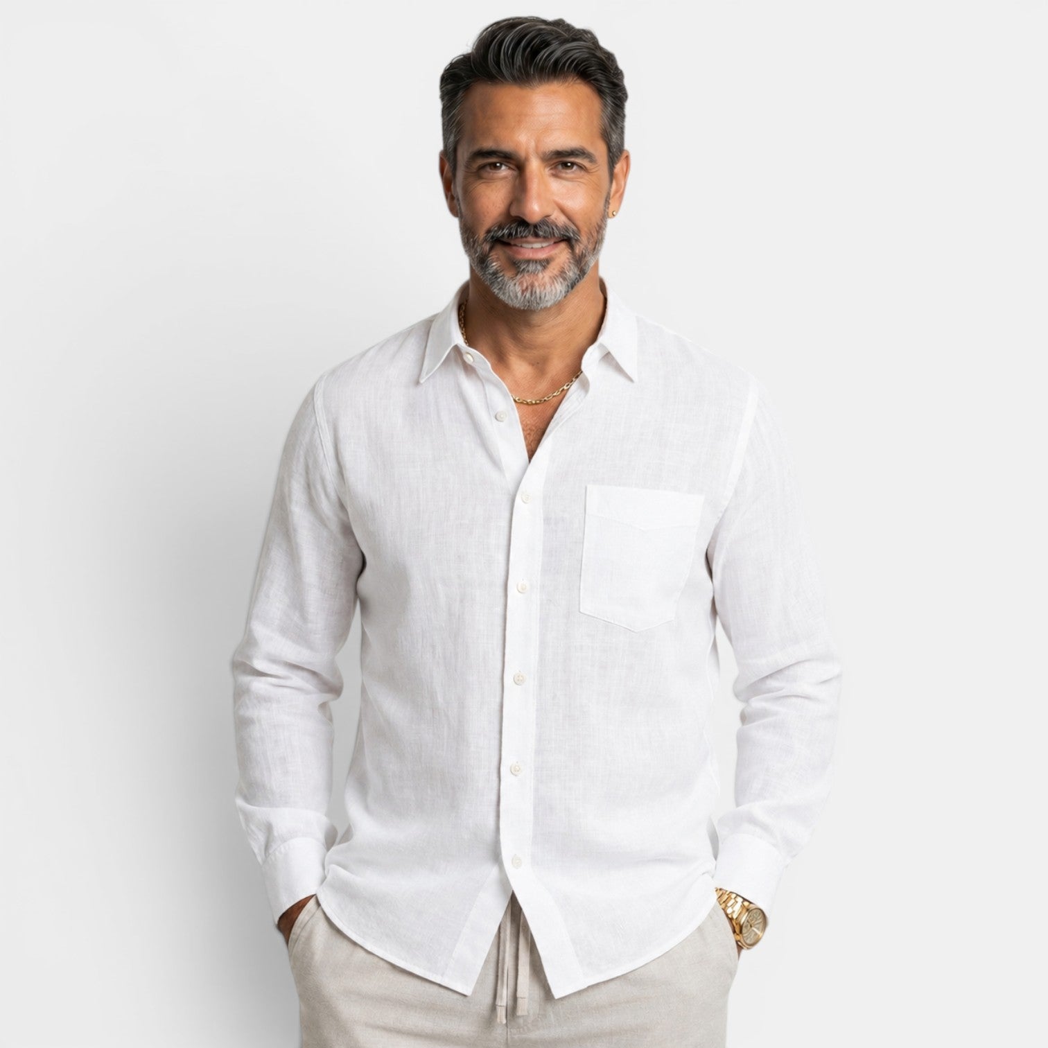 Camisa Lino Mujer Elegante