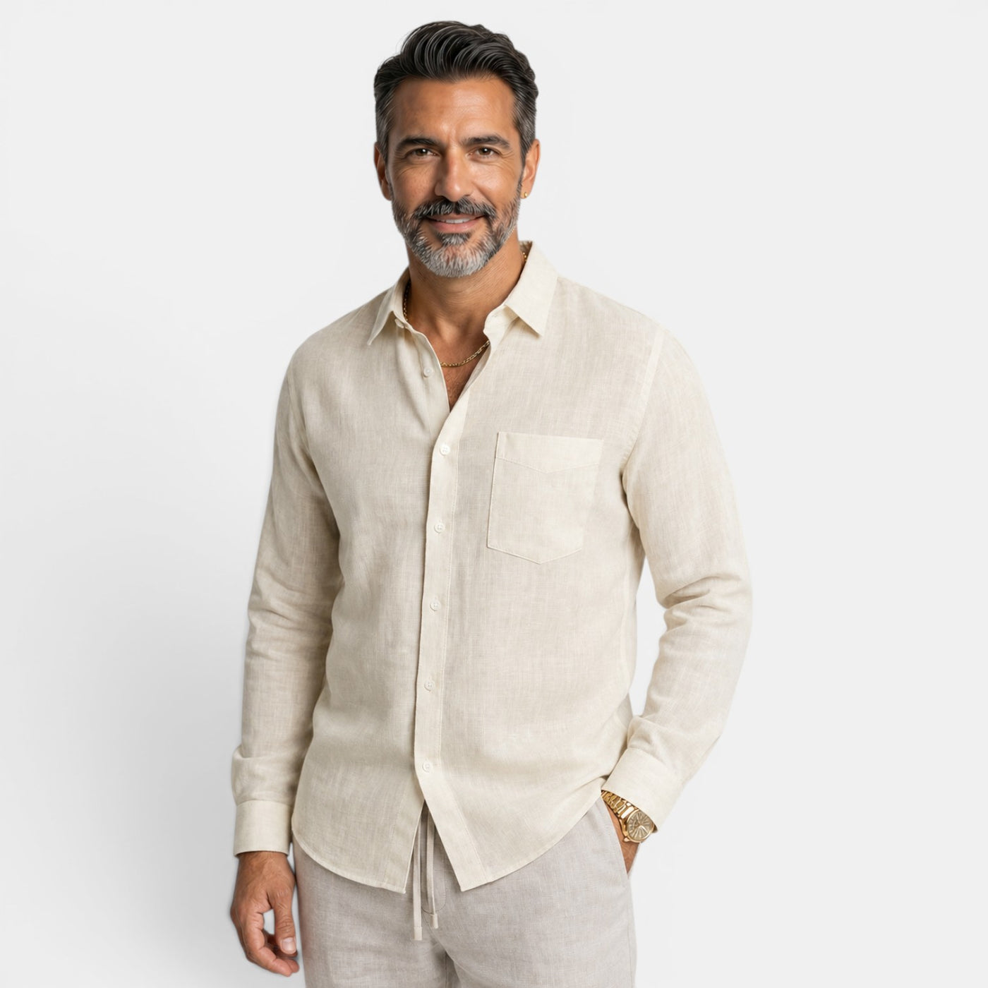 Camisa Lino Mujer Elegante