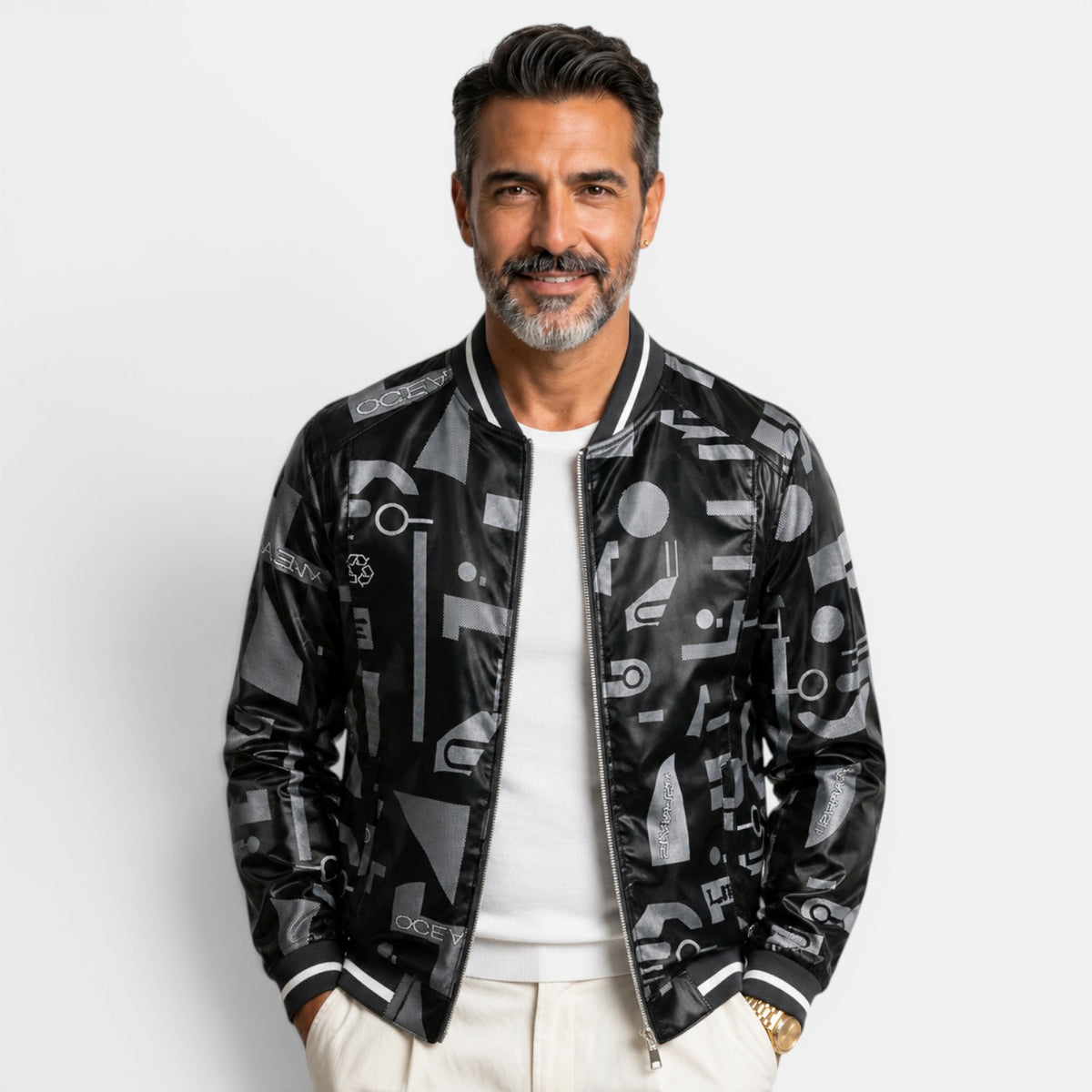 Men's Printed Bomber Jacket