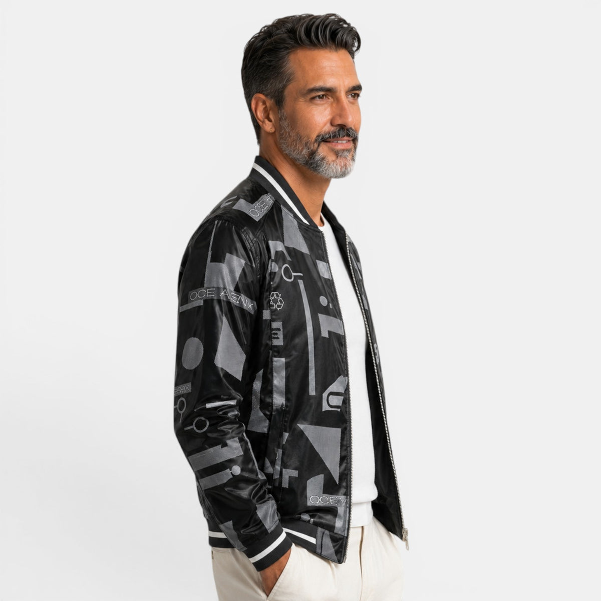 Men's Printed Bomber Jacket