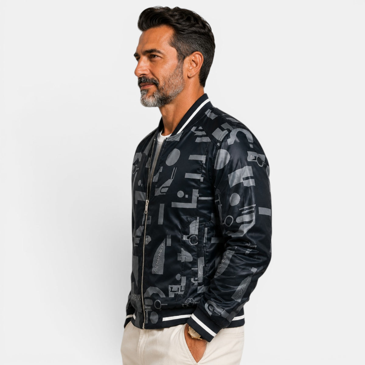 Men's Printed Bomber Jacket
