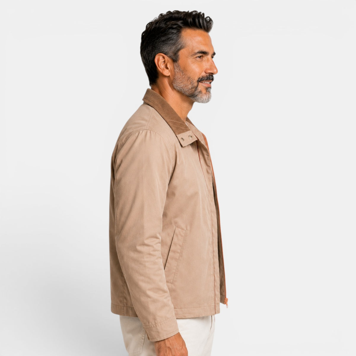 Men's Lightweight Casual Jacket - Zip Front, Transitional