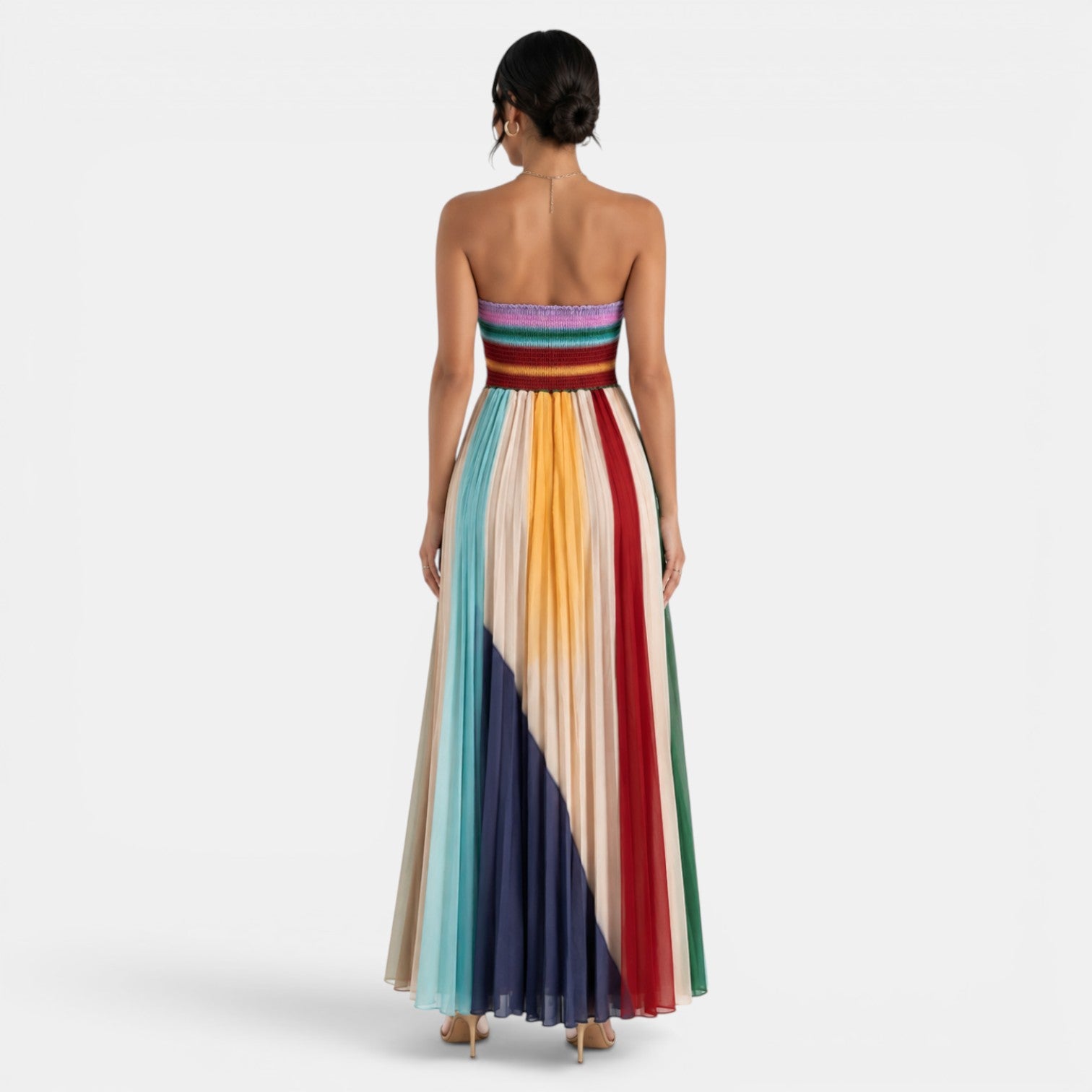 Women's Multicolor Bandeau Maxi Dress
