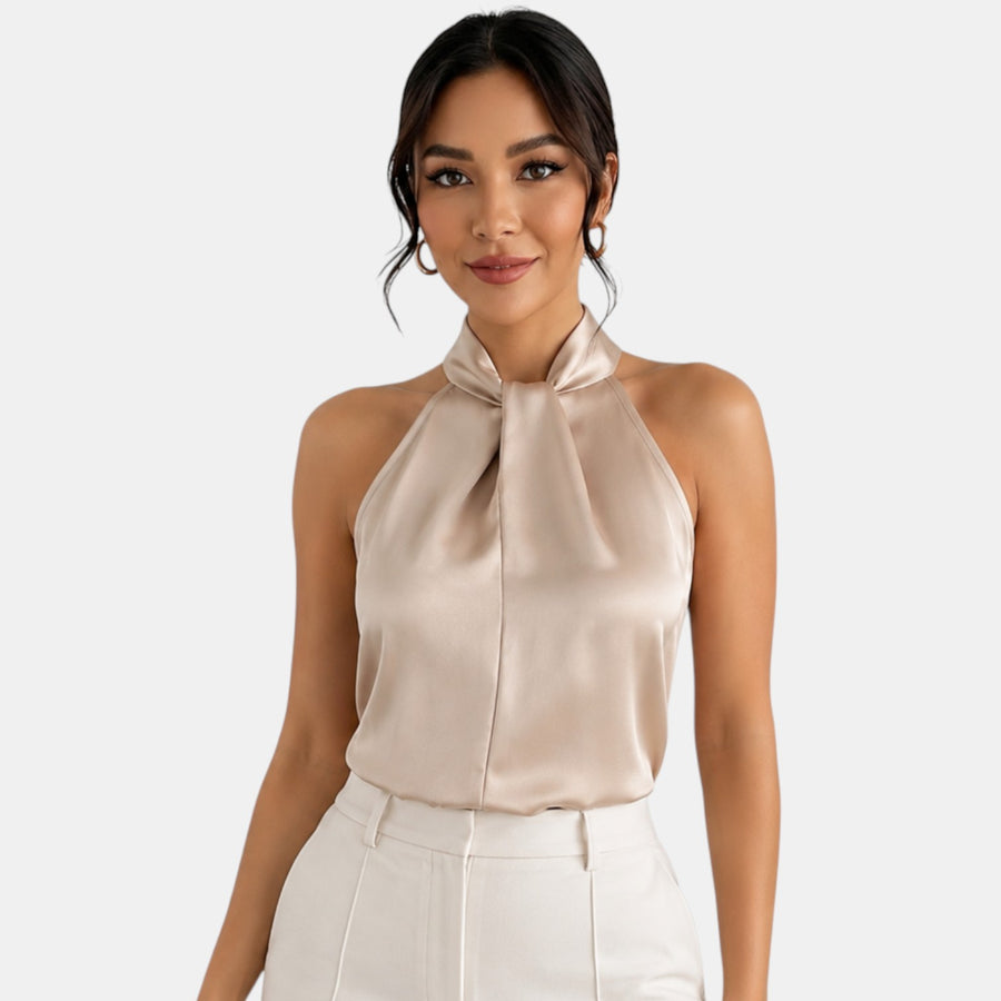 Top Satén Mujer Halter