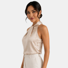 Top Satén Mujer Halter