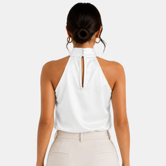 Top Satén Mujer Halter