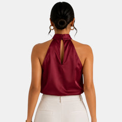 Top Satén Mujer Halter