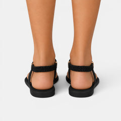 Sandalias Planas Mujer Pedrería