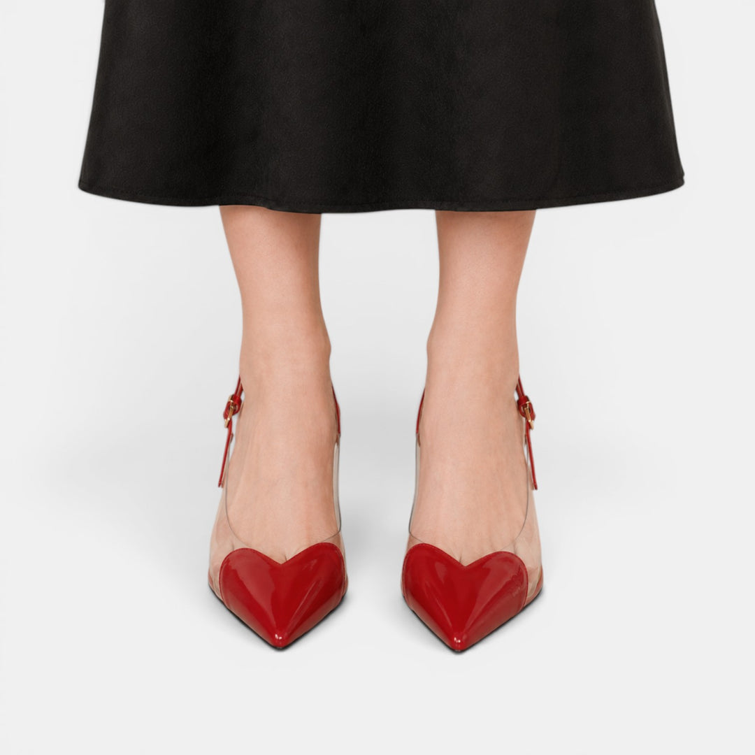 Tacones Transparentes Mujer Corazón