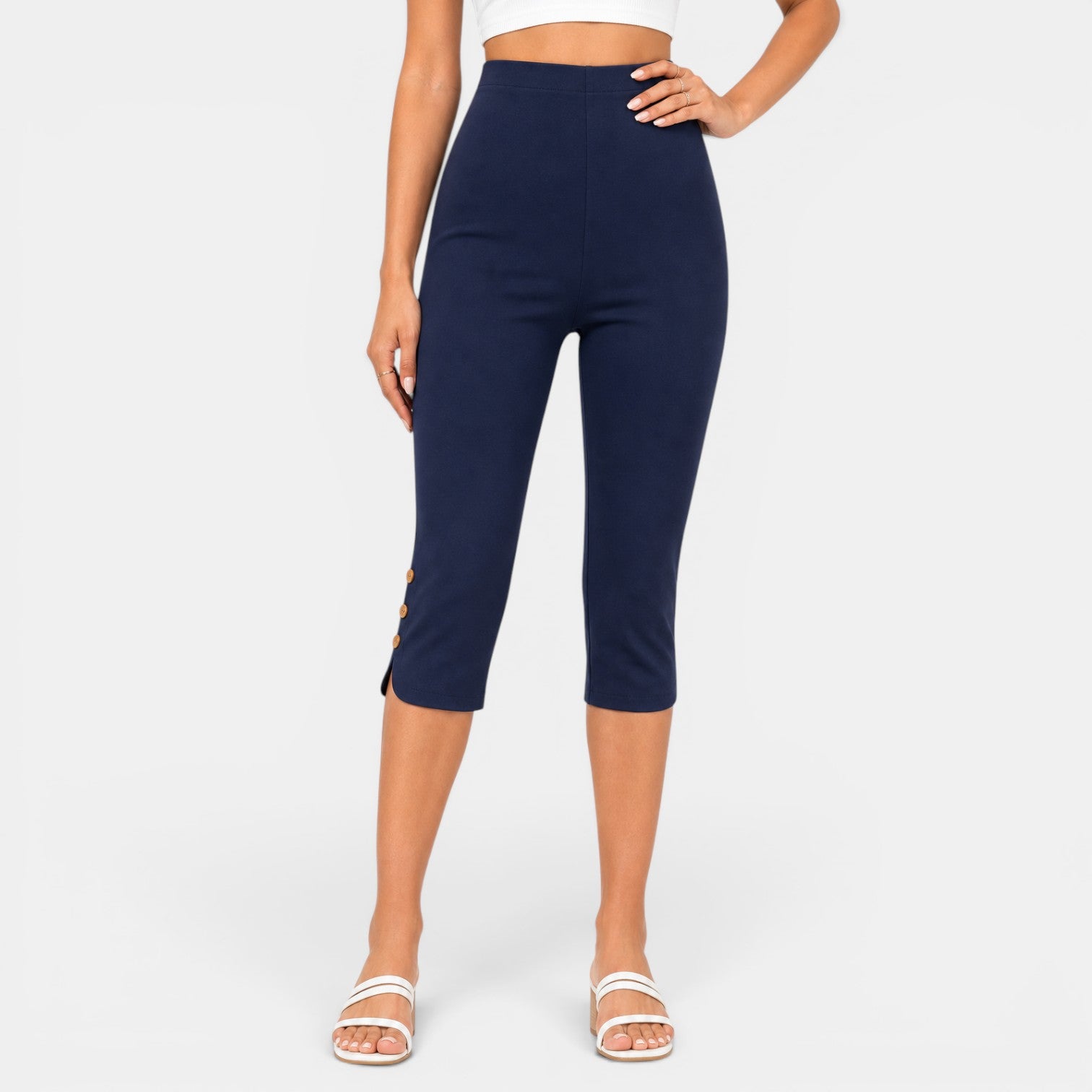 Women's High-Waisted Capri Pants