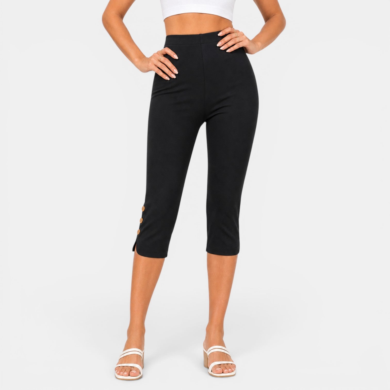 Women's High-Waisted Capri Pants