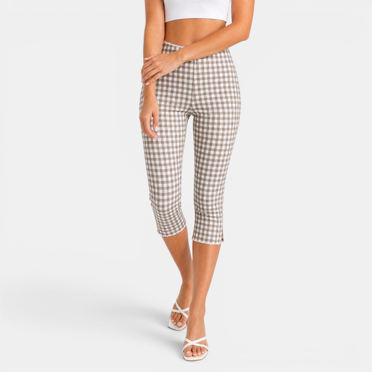 Pantalón Capri Mujer Cuadros