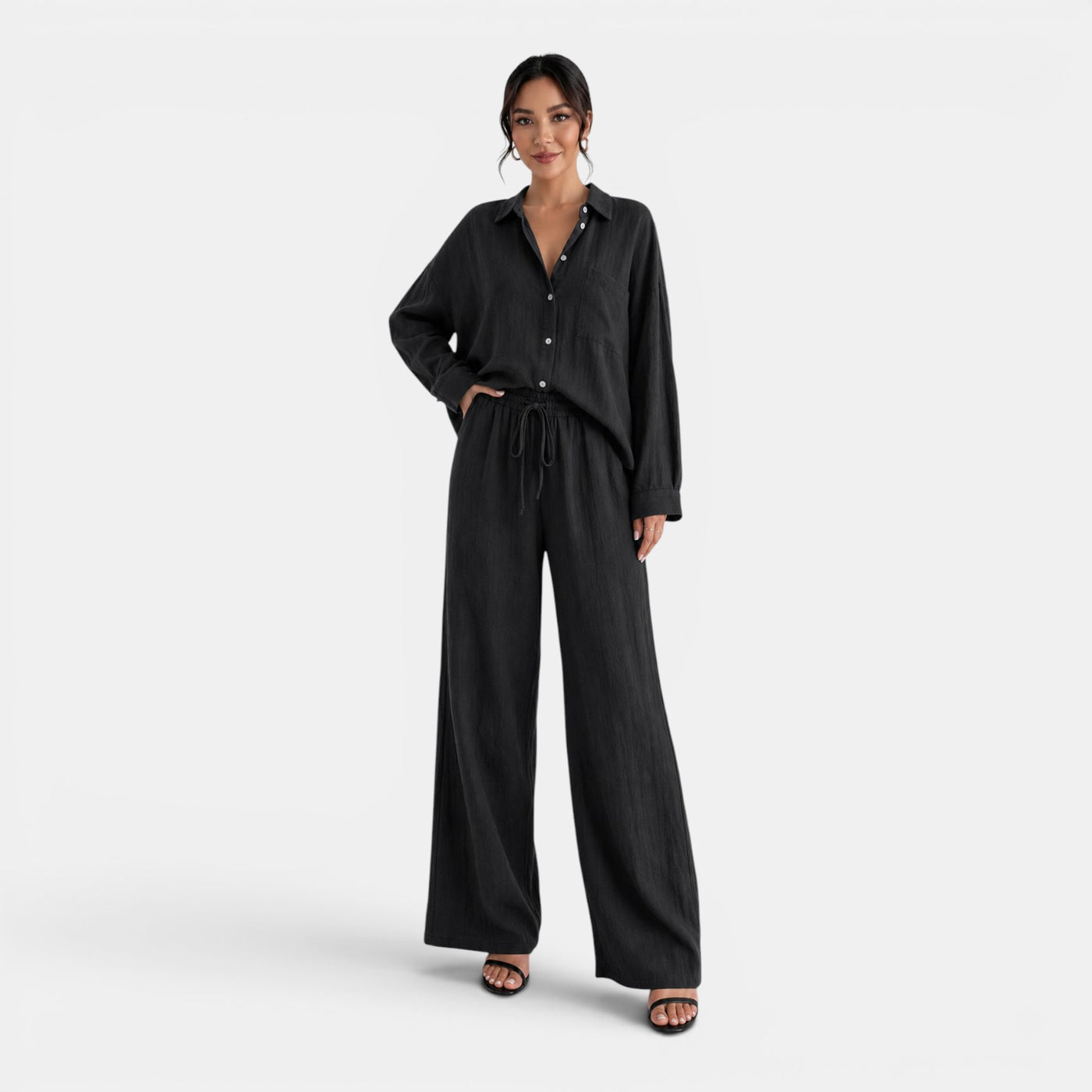 Women's Plus Size Linen Set