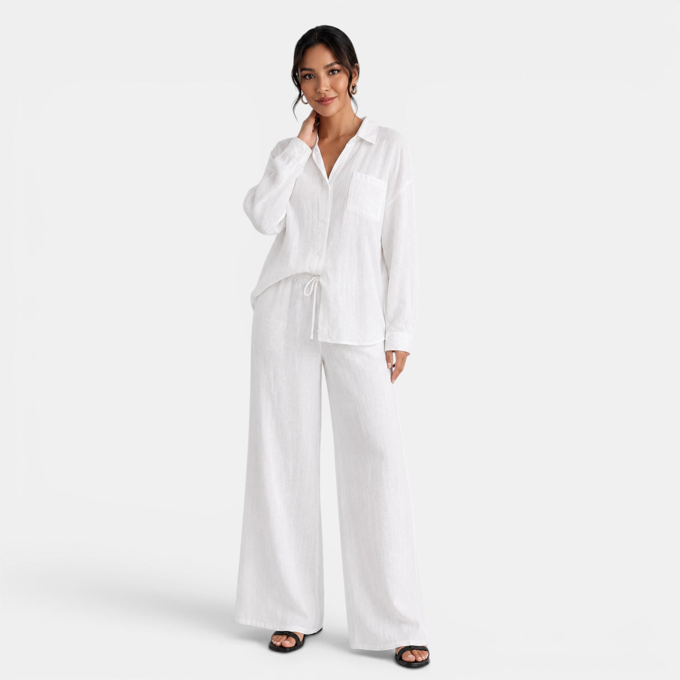 Women's Plus Size Linen Set
