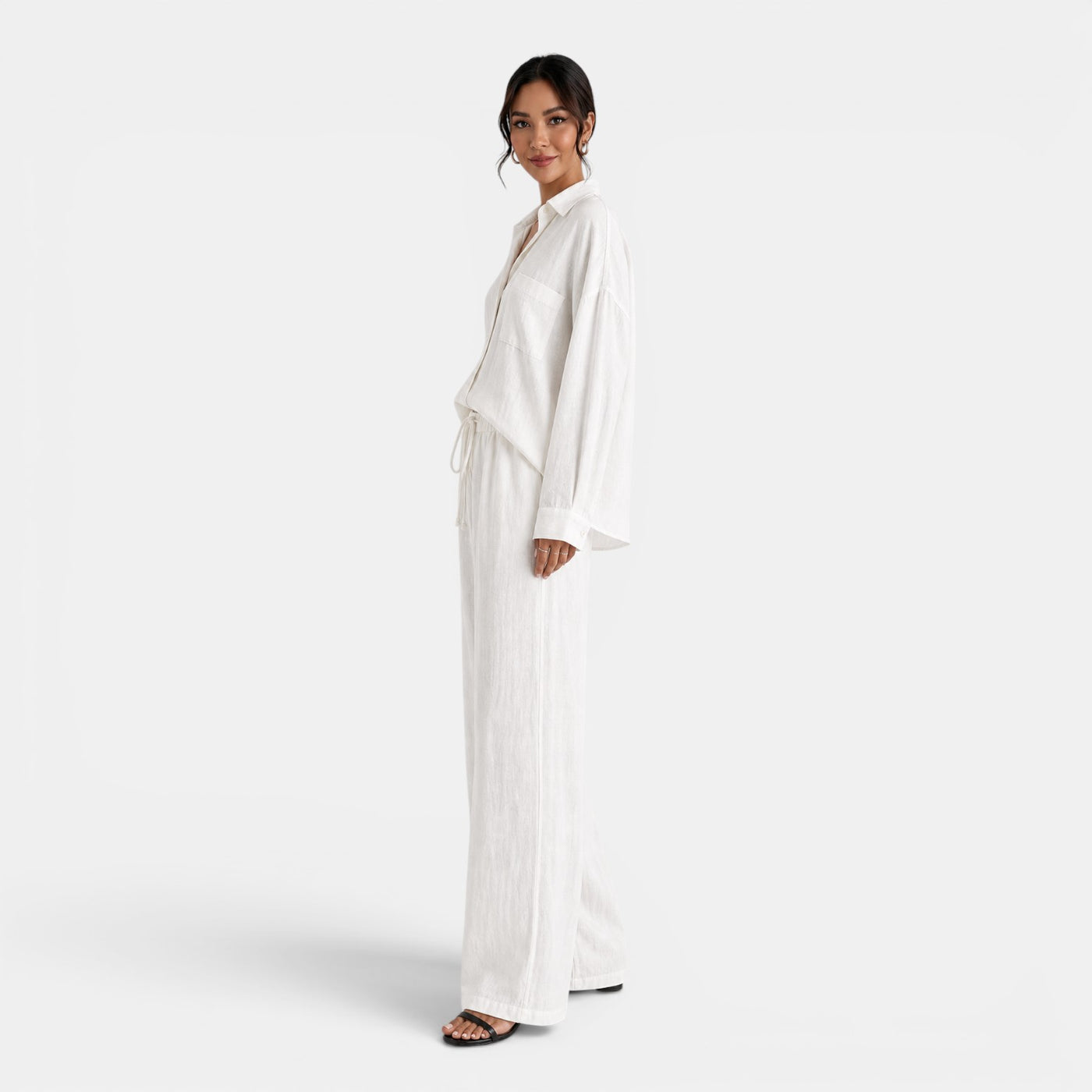 Women's Plus Size Linen Set