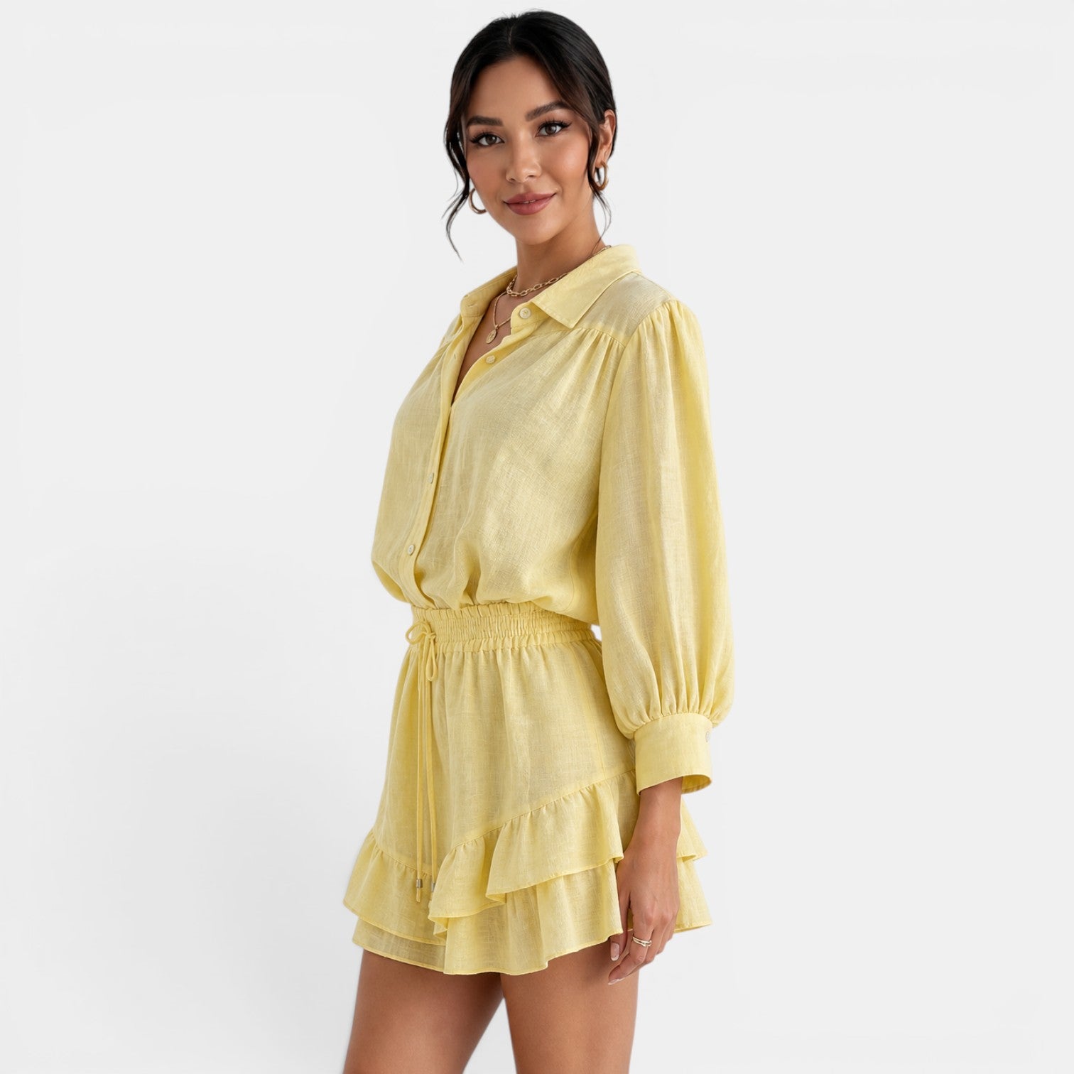 Conjunto Camisa Falda Lino