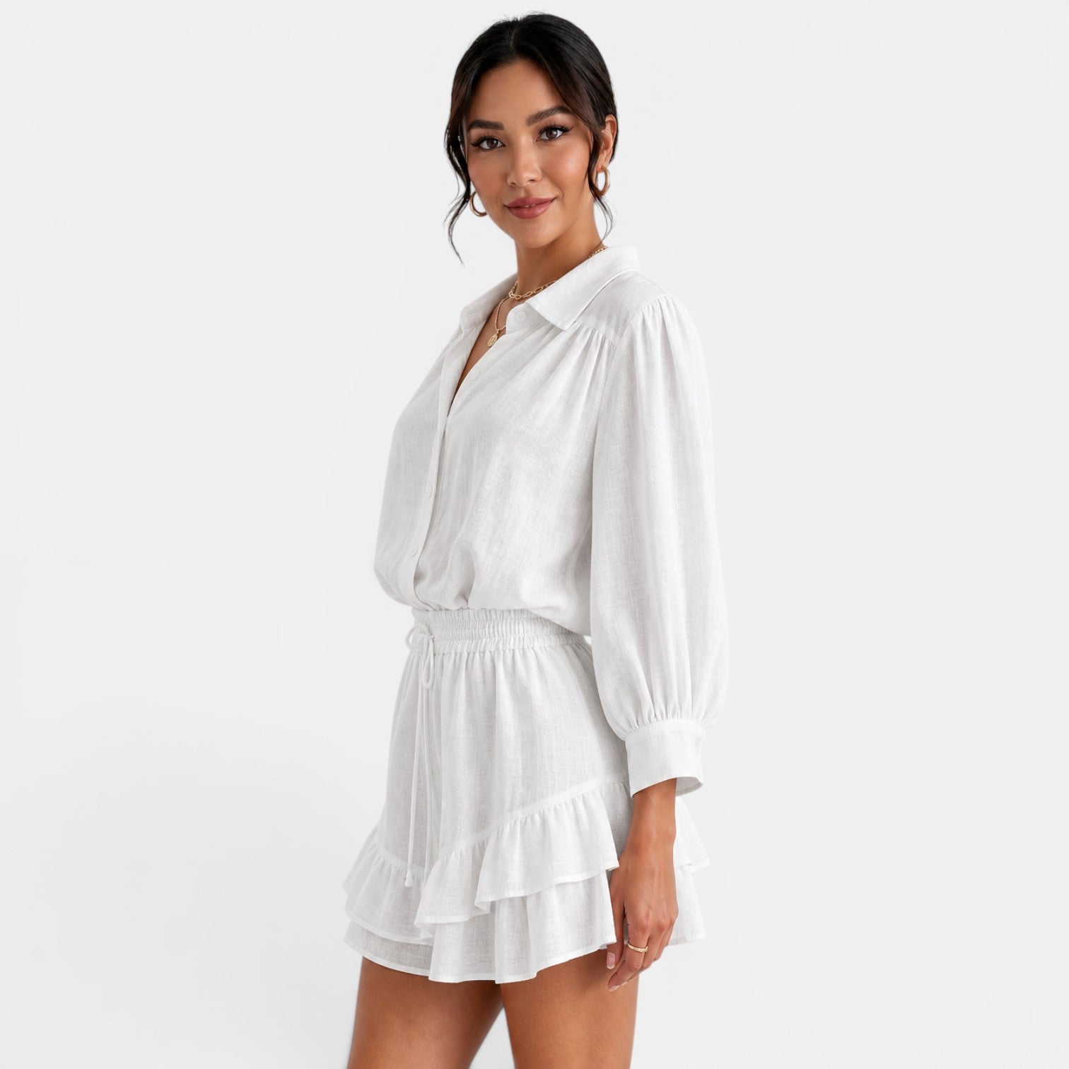 Conjunto Camisa Falda Lino