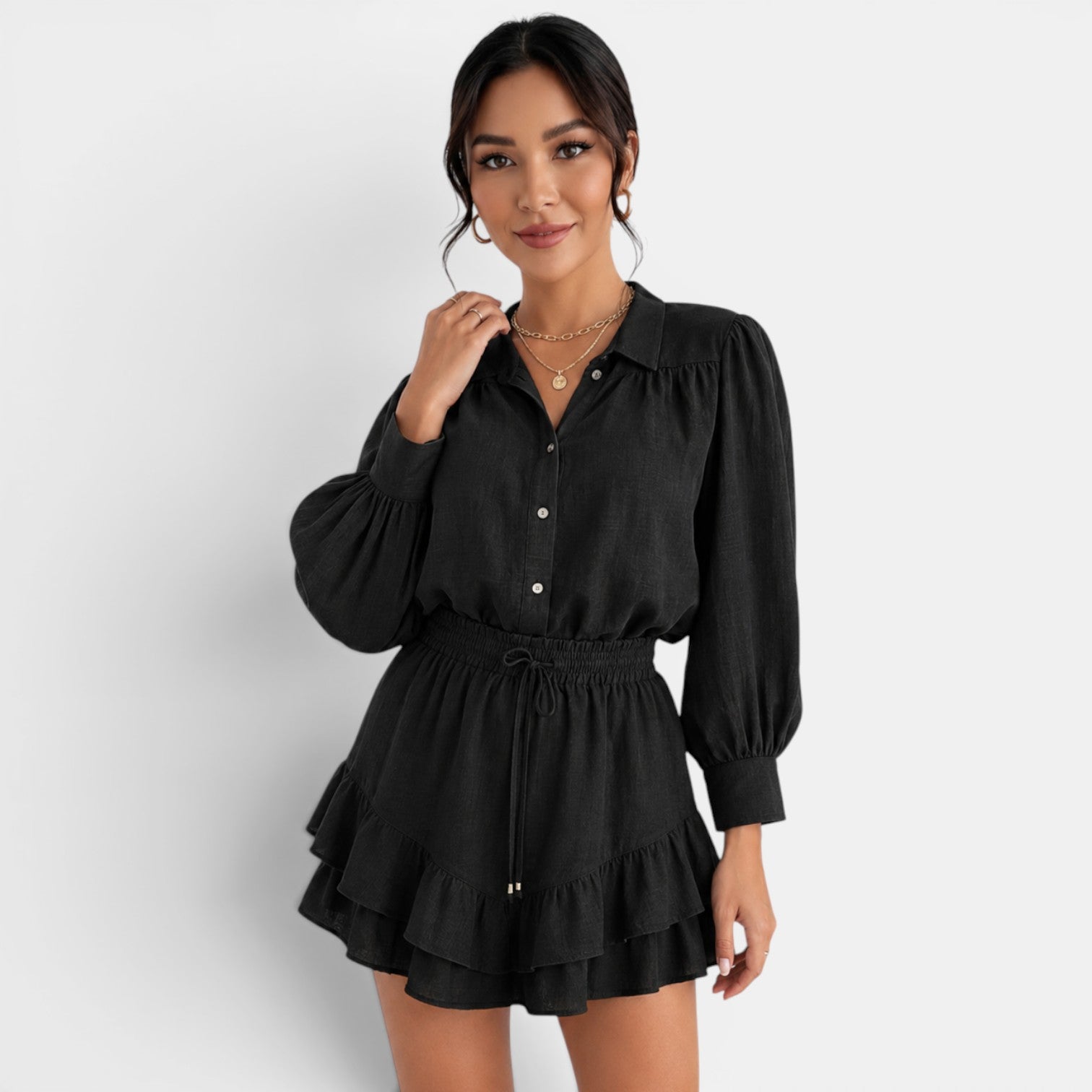 Conjunto Camisa Falda Lino