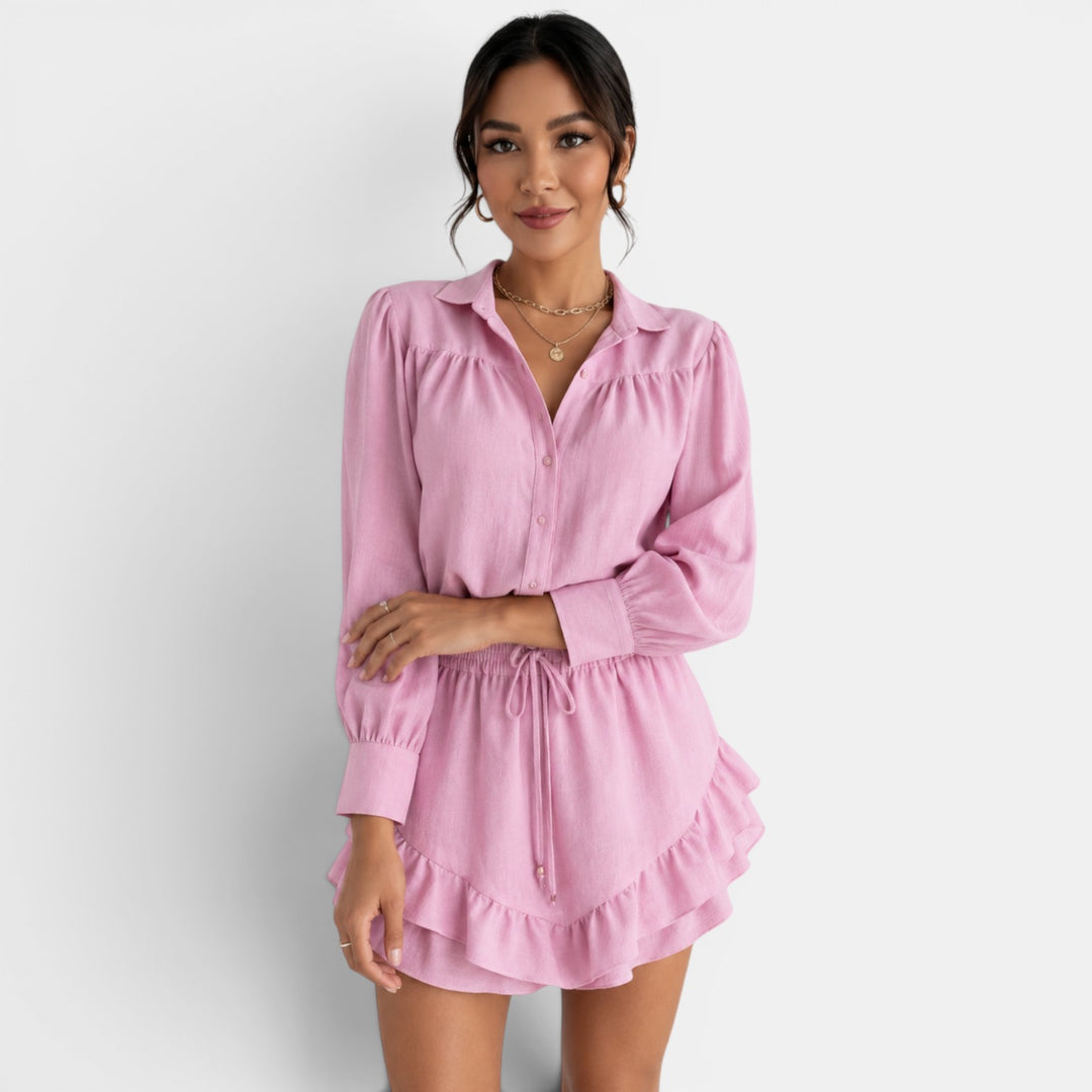 Conjunto Camisa Falda Lino