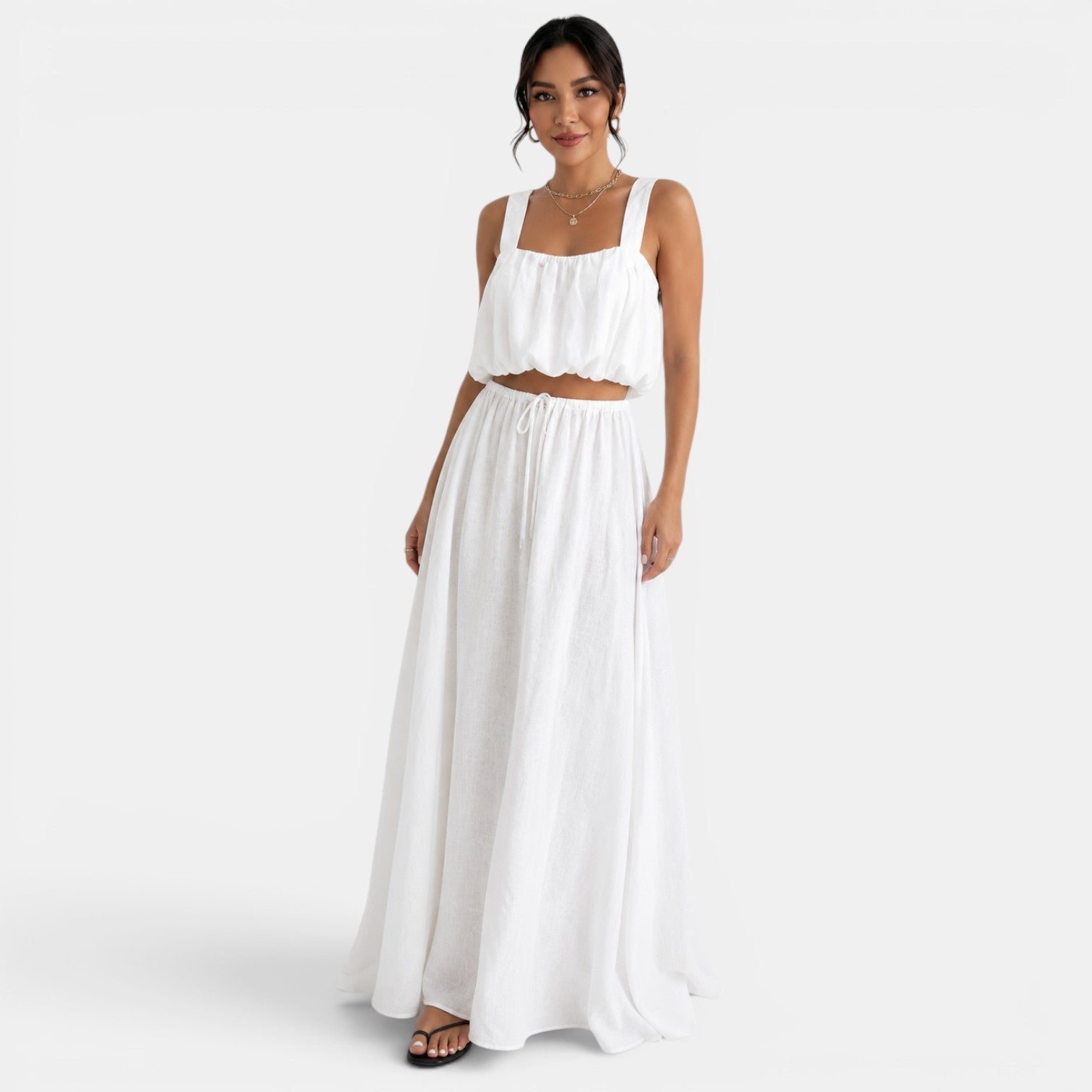 Conjunto Lino Blanco Mujer