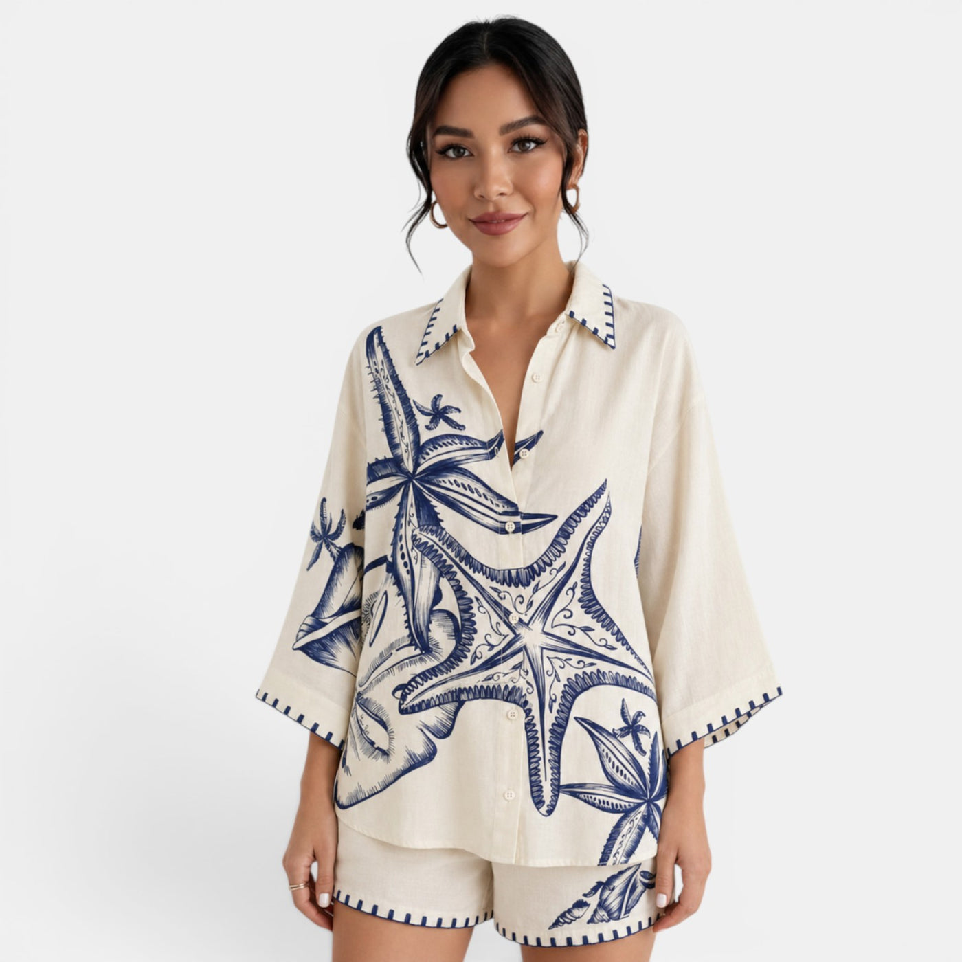 Mediterranean Beige Linen Set