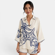 Mediterranean Beige Linen Set