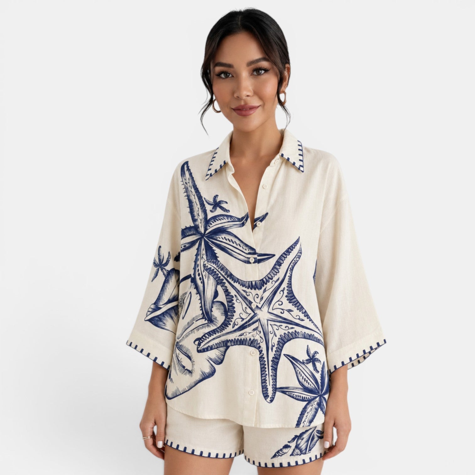 Mediterranean Beige Linen Set