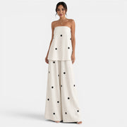 Women's Beige Polka Dot Set