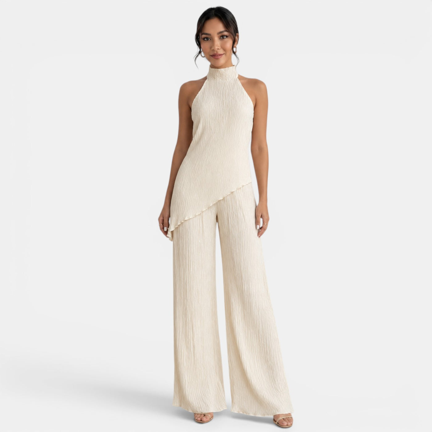 Women's Halter Pleated Pants Set