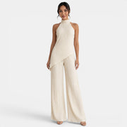 Women's Halter Pleated Pants Set