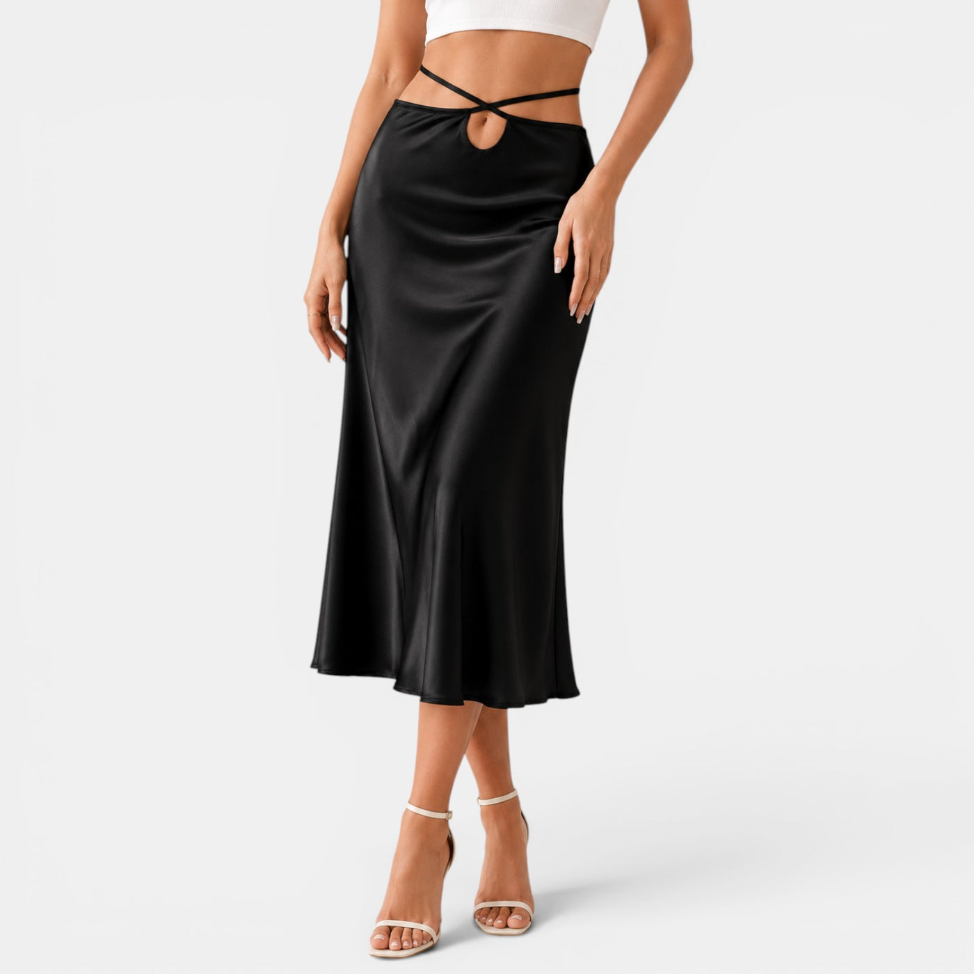 Falda Midi Cut Out Mujer