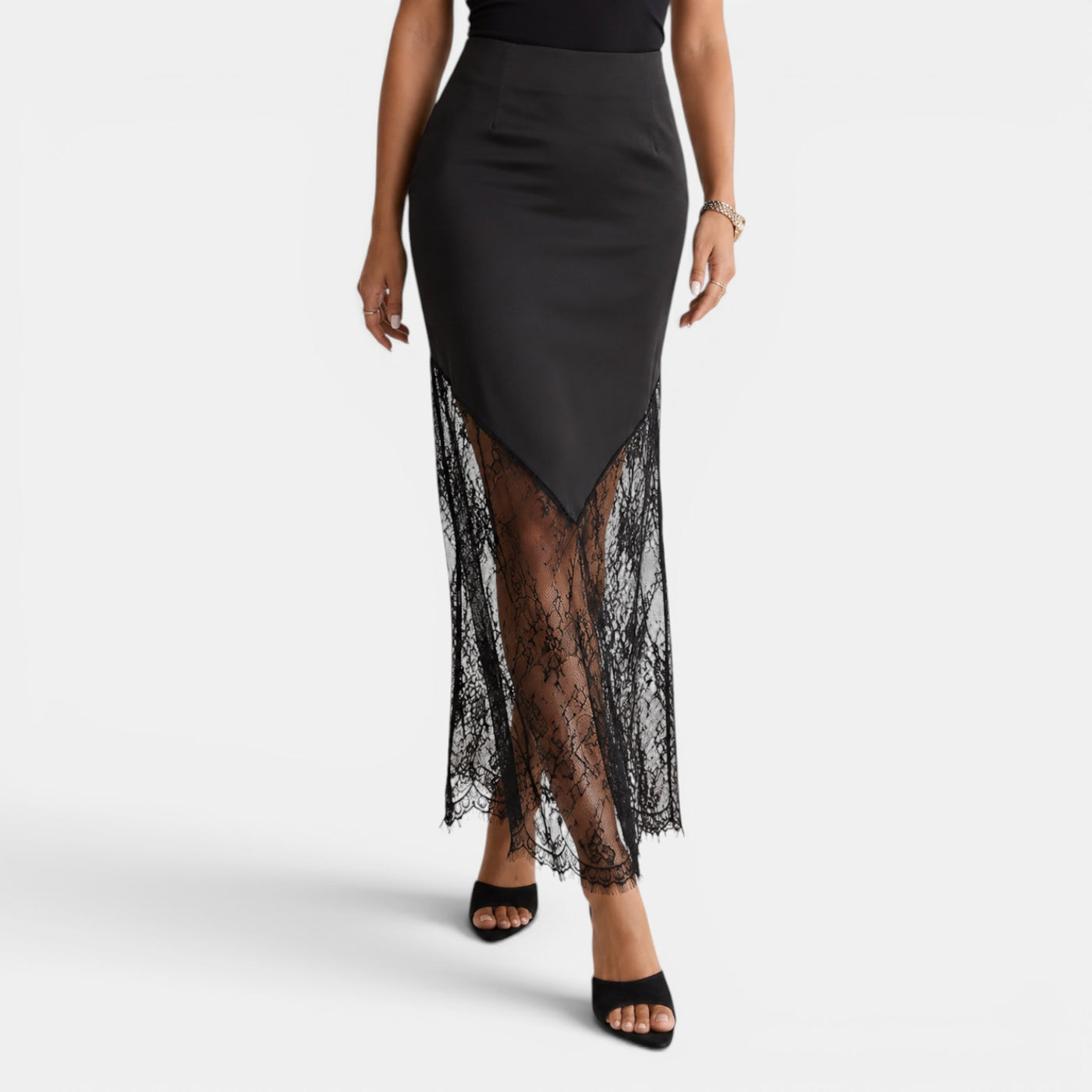 Falda Maxi Encaje Mujer