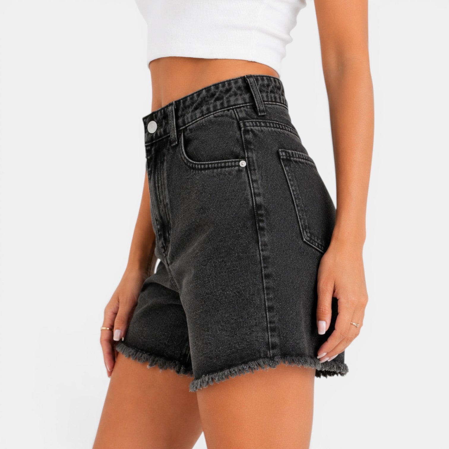 Women's High-Waisted Denim Shorts