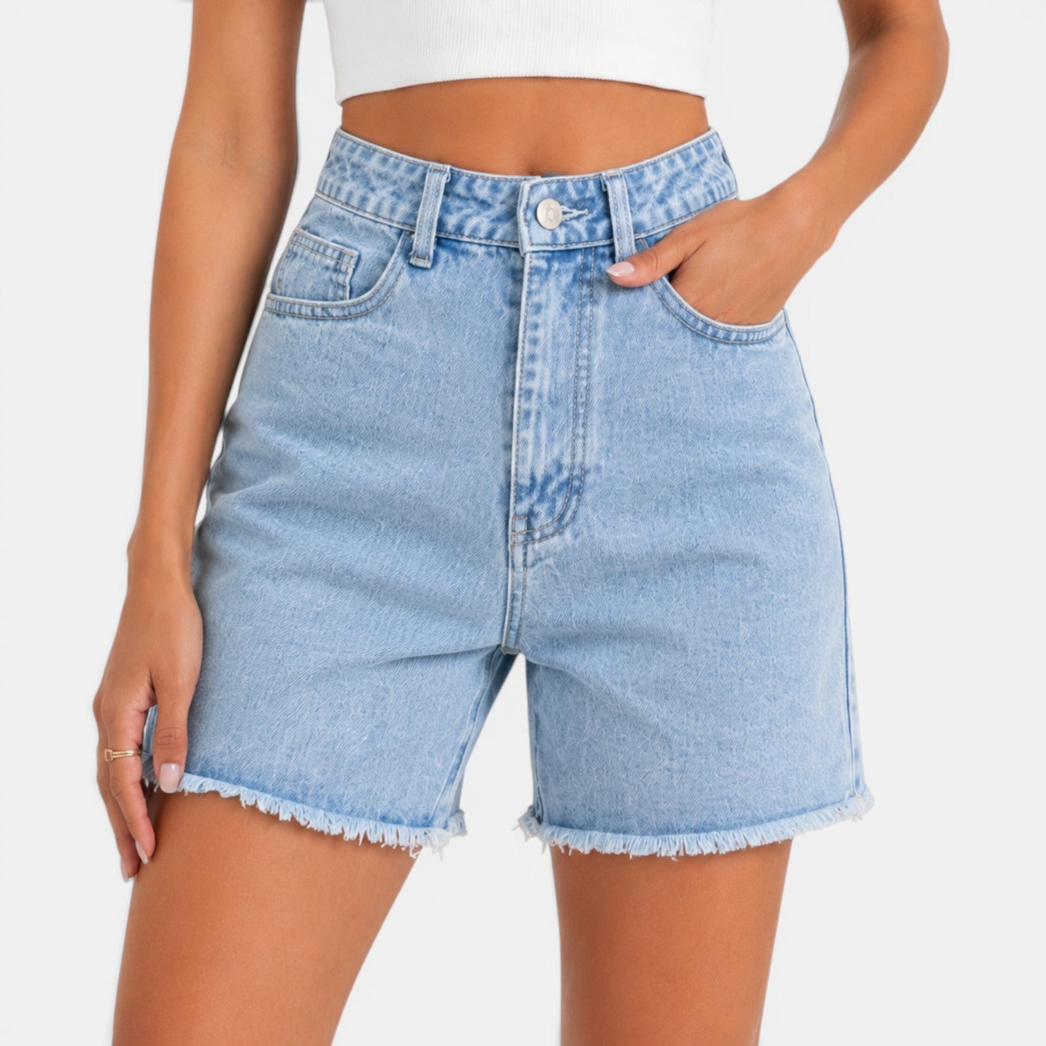 Women's High-Waisted Denim Shorts