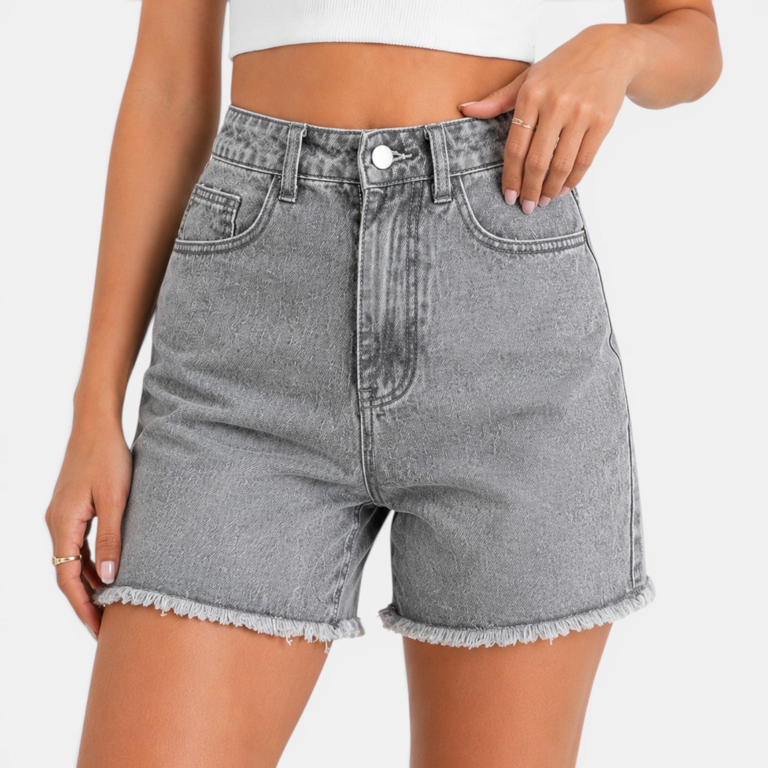 Women's High-Waisted Denim Shorts