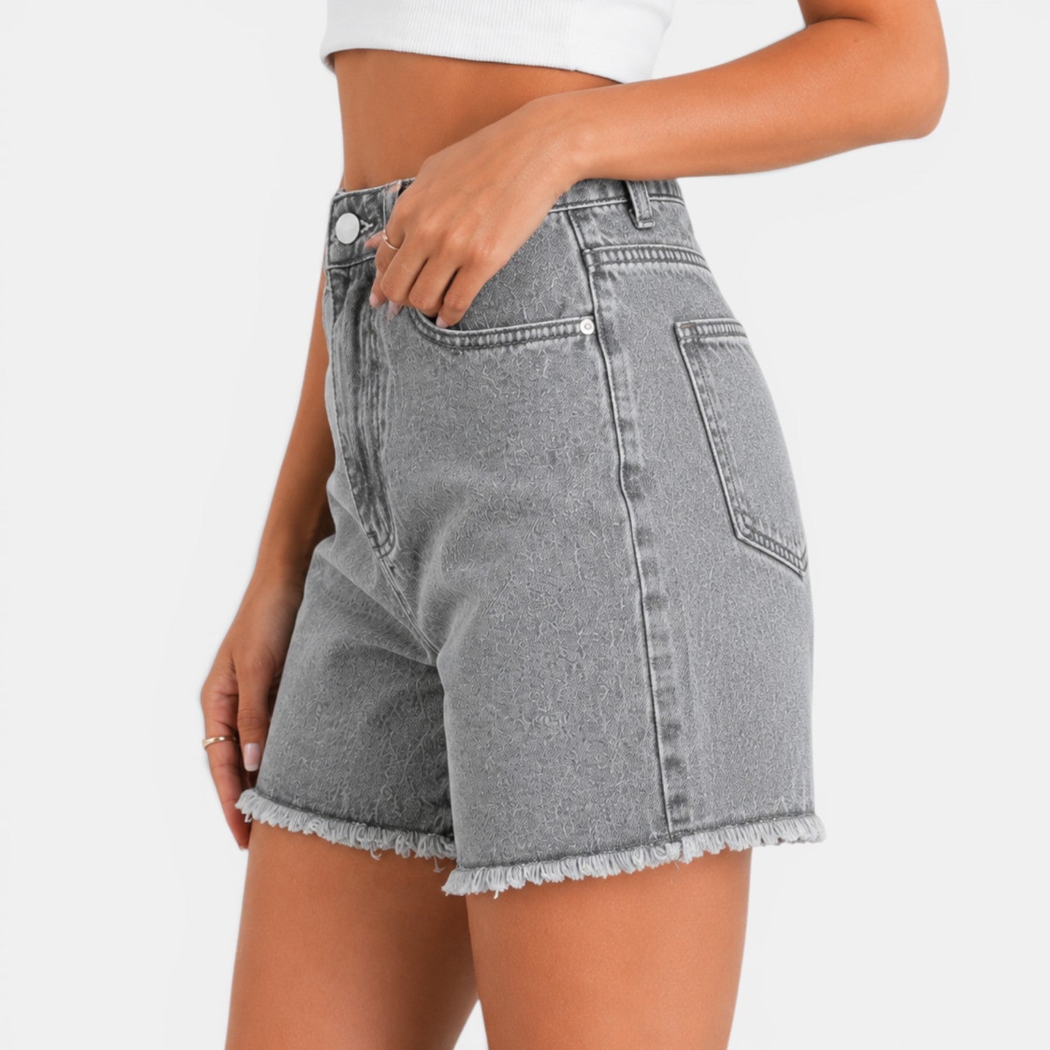 Women's High-Waisted Denim Shorts