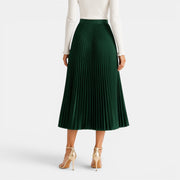 Falda Midi Satinada Mujer