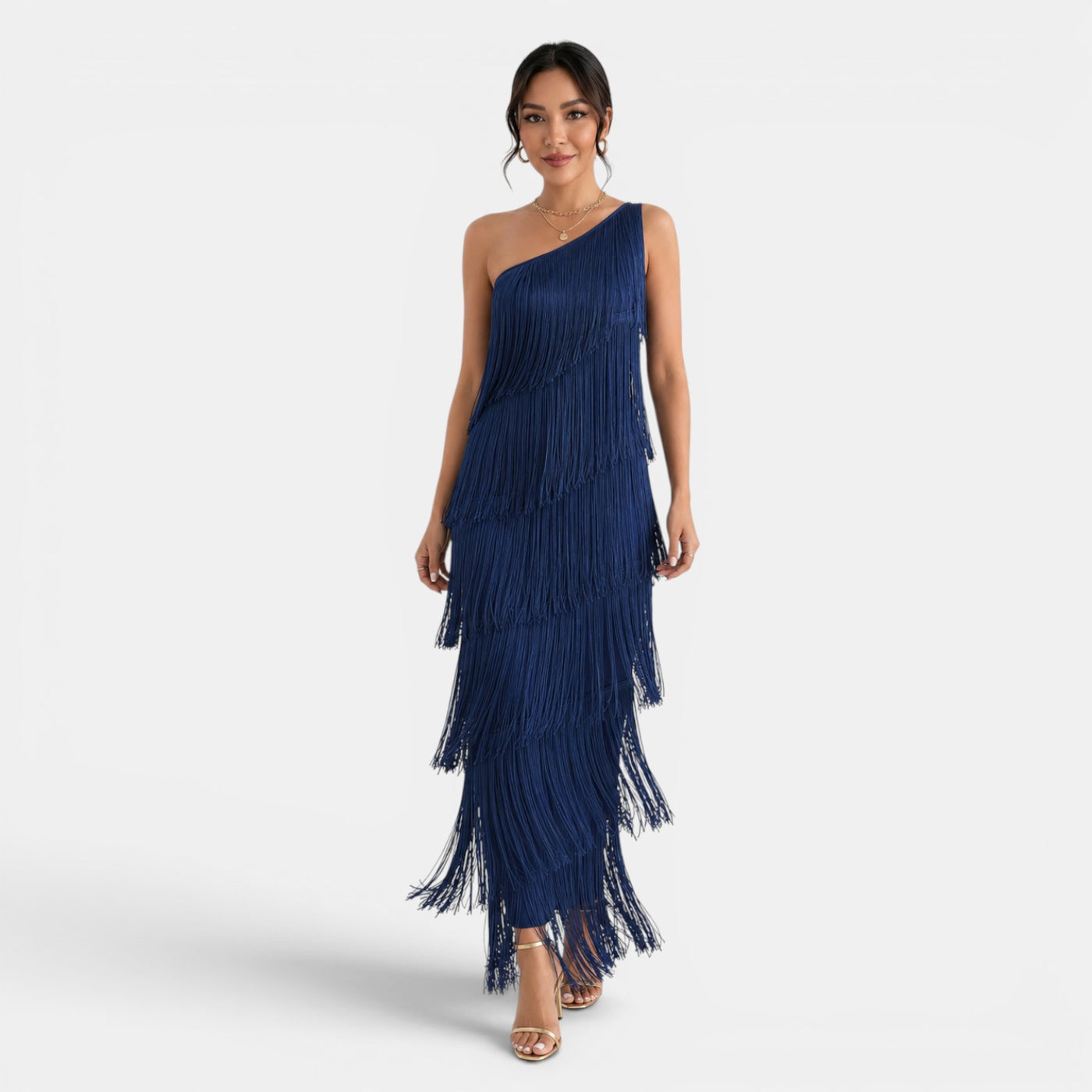 Vestido Mujer Fiesta Flecos