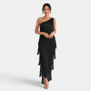 Vestido Mujer Fiesta Flecos