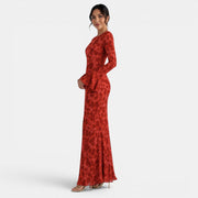 Vestido Largo Rojo Chiffon