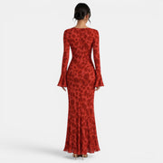 Vestido Largo Rojo Chiffon