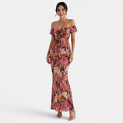 Vestido Maxi Floral Bardot