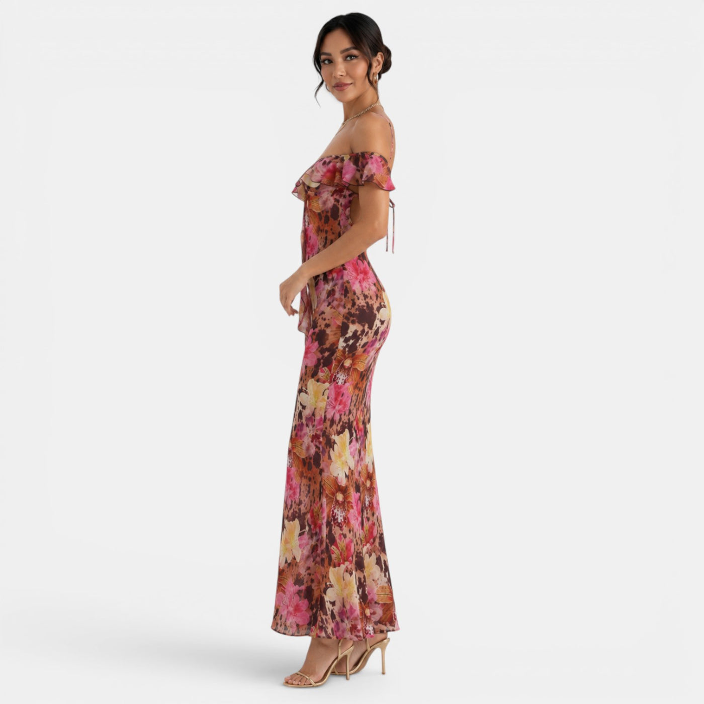 Vestido Maxi Floral Bardot