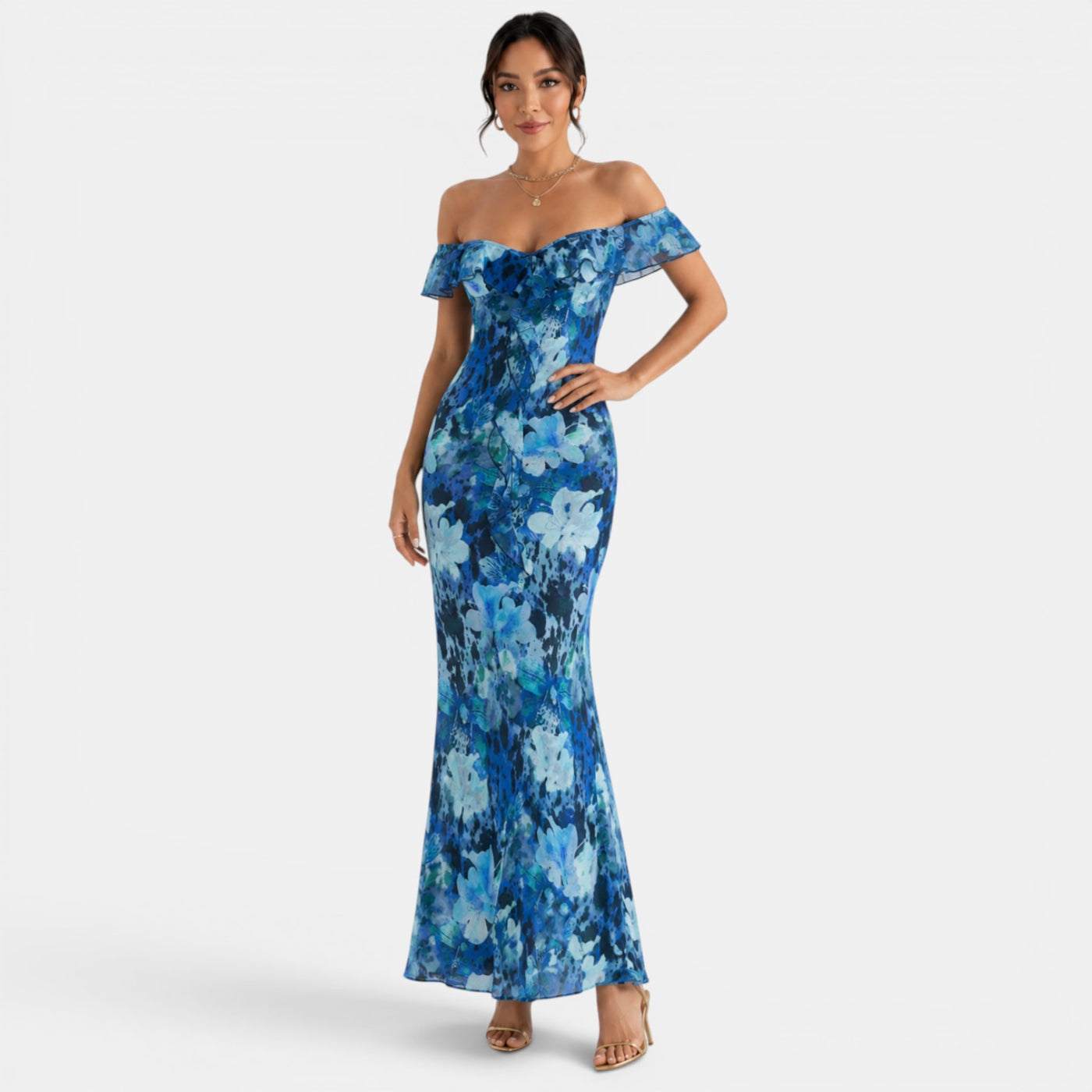 Vestido Maxi Floral Bardot