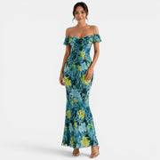 Vestido Maxi Floral Bardot