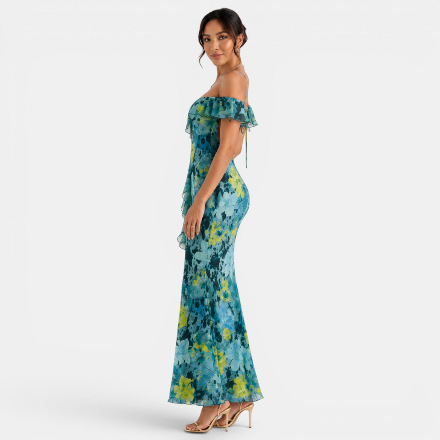 Vestido Maxi Floral Bardot