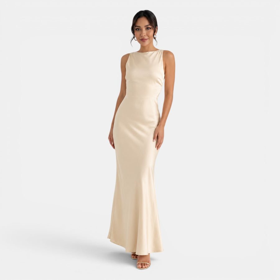 Open-Back Satin Dress