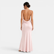 Vestido Satén Espalda Descubierta